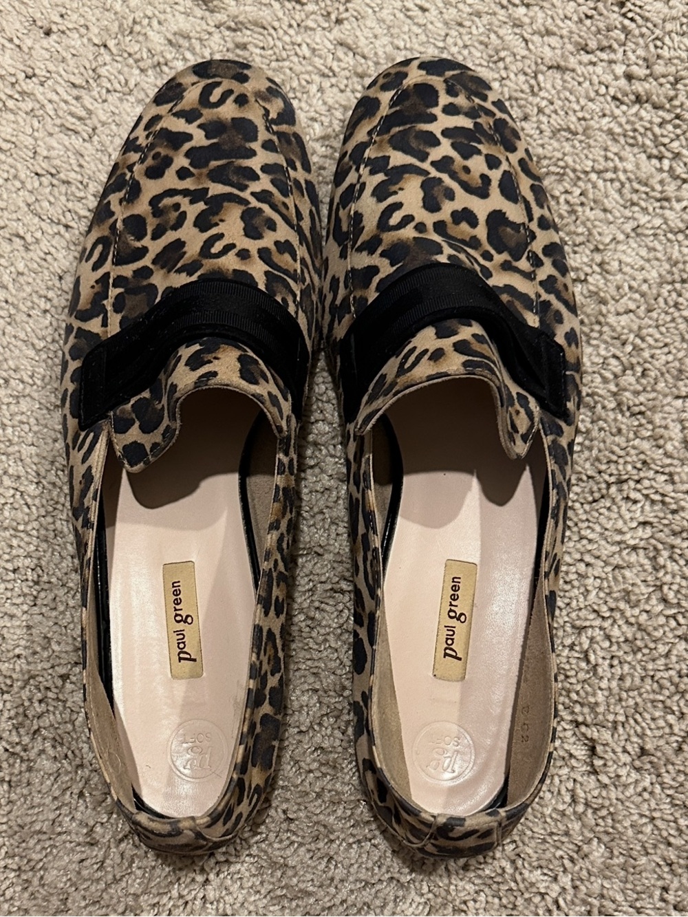 Women’s Paul Green Leopard Print Suede Loafers 9.5 made in Austria - Picture 2 of 5
